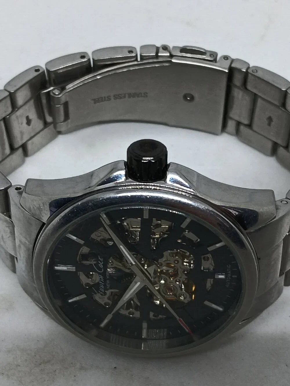 Kenneth Cole KC3832 Men's 42mm S/Steel Skeleton Dial 21 Jewel Automatic Watch